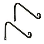 4 in. Tall Black Powder Coat Metal Straight Up Curled Wall Bracket Hooks  (Set of 2)