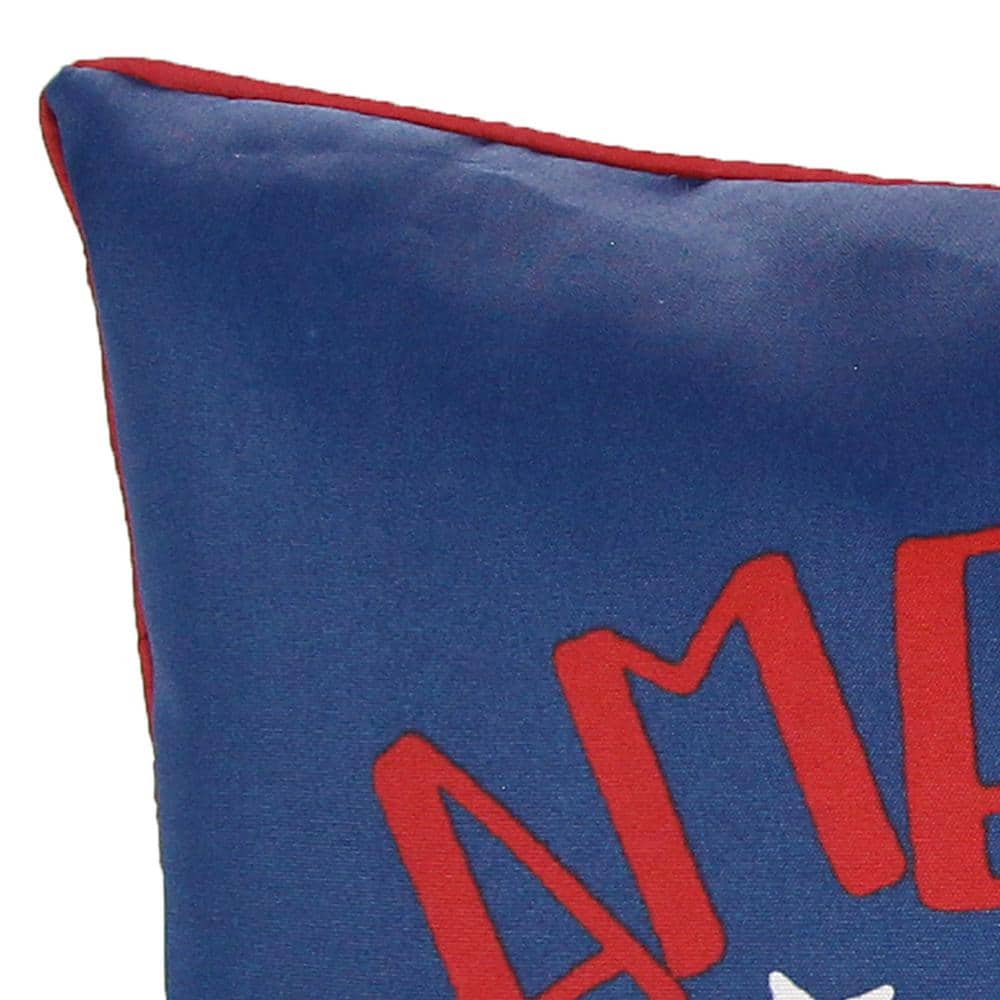 18" x 18" Navy America the Beautiful Reversible Outdoor Throw Pillow