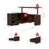 FUFU&GAGA 63 in. L-Shaped Brown Wood Grain Electric Adjustable Height Computer Desk with 3-Drawers, Memory Settings and Cabinet J-KF150254-01ab