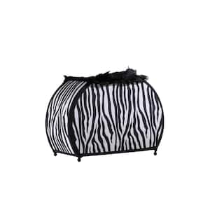 12 in. Black And White Funky Zebra Pattern Novelty Table Lamp