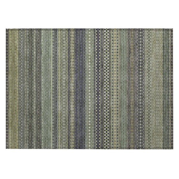 HomeRoots Sage 2 ft. x 3 ft. Woven Striped Polyester Rectangle Indoor ...