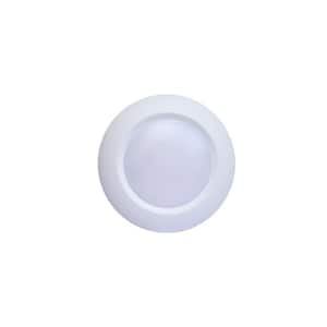 LED Flush Mount 11.25 in. 1 -Light White Finish Integrated LED Flush Mount Ceiling Light with Frosted Acrylic Shade