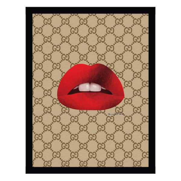 VENICE BEACH Collections Fashion Designer Glam Lips-Framed Print by Fairchild Paris Abstract Poster Art Print 18 in. x 14 in.