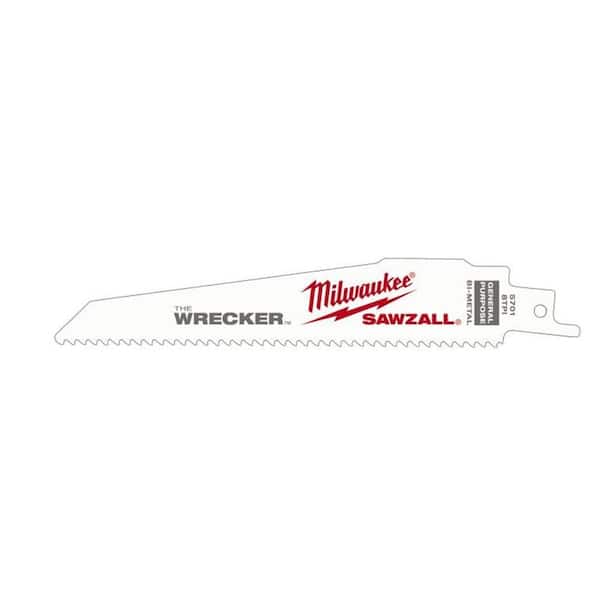 Milwaukee 6 in. 8 TPI Wrecker Sawzall Reciprocating Saw Blade (Bulk 25