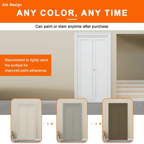 24 in. x 96 in. Solid Core 1-Lite Panel White Primed Composite MDF Interior Closet Bi-fold Door with Hardware