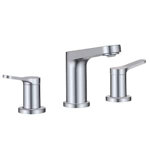 Indy 2-Handle 8 in. Widespread Bathroom Faucet in Chrome with Pop Up Drain and Supply Lines