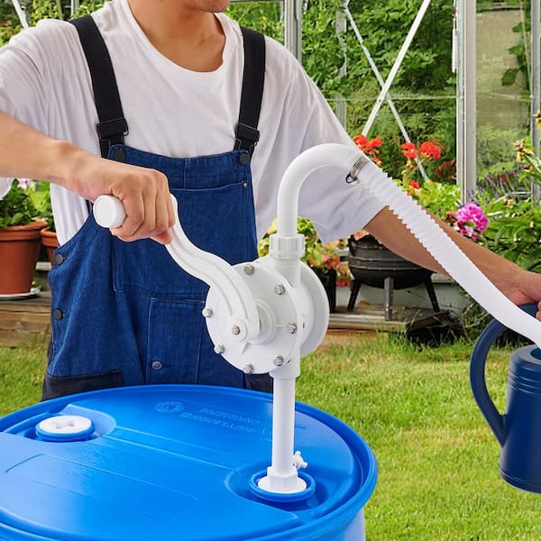 5 gal. - 55 Gal. Drum Pump Rotary Barrel Pump 6.5 GPM Flow for Fast Transfer of Water, Alcohol, Corrosive Liquids