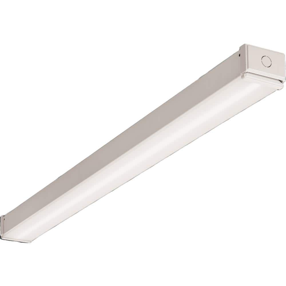 Sleek 4ft White Steel LED Surface Mount Strip Light, 4000K