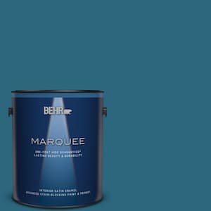 1 gal. #M480-7 Ice Cave One-Coat Hide Satin Enamel Interior Paint & Primer