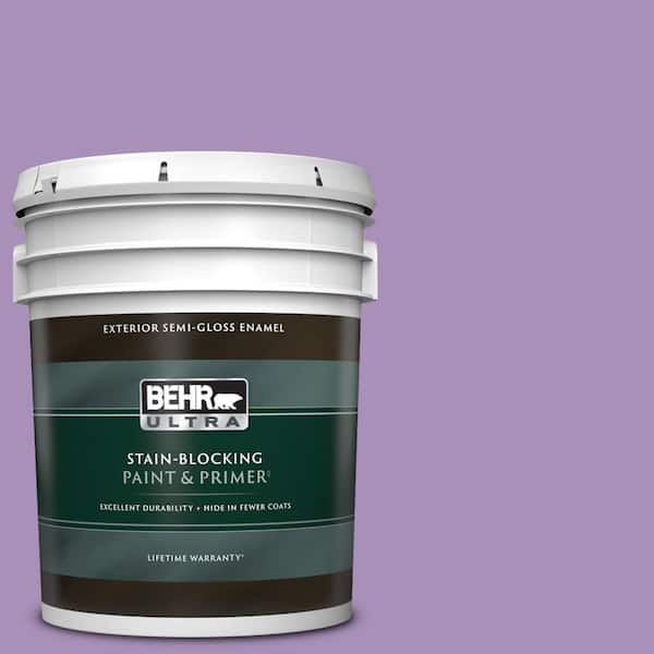 BEHR ULTRA 5 gal. #650B-5 Garden Pansy Semi-Gloss Enamel Exterior Paint & Primer