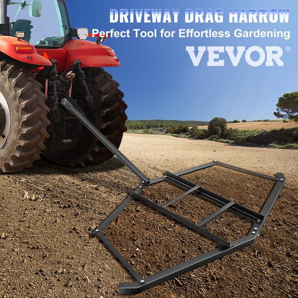 VEVOR Driveway Drag 74 in. W Tow Behind Drag Harrow 39 in. L 4 in