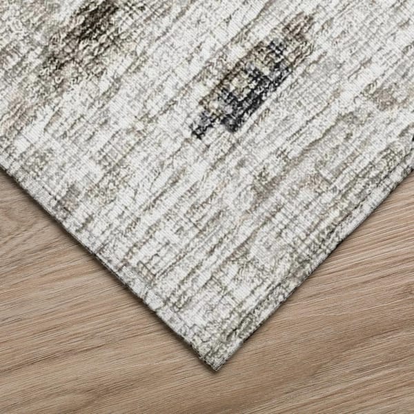 Accord Black 8 ft. x 10 ft. Abstract Indoor/Outdoor Washable Area Rug