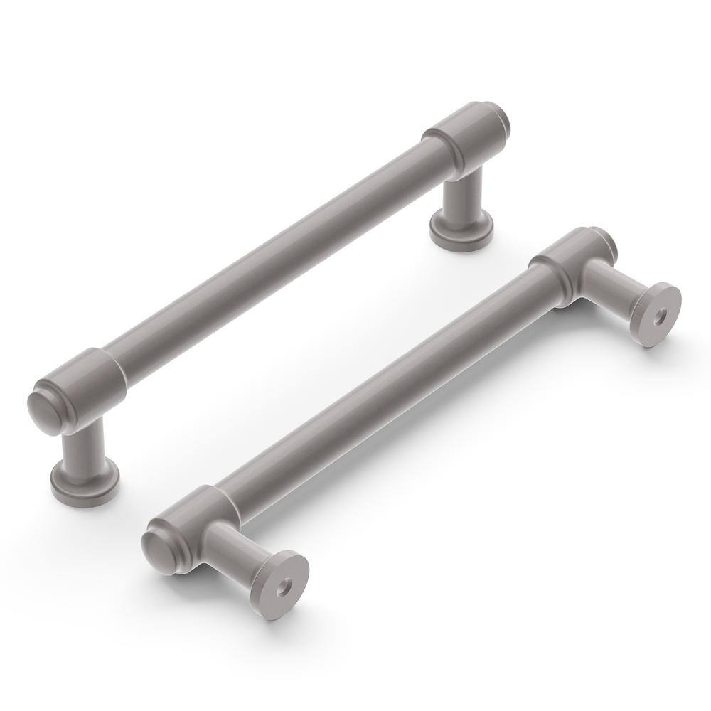 Satin Nickel Modern Industrial Bar Cabinet Pulls