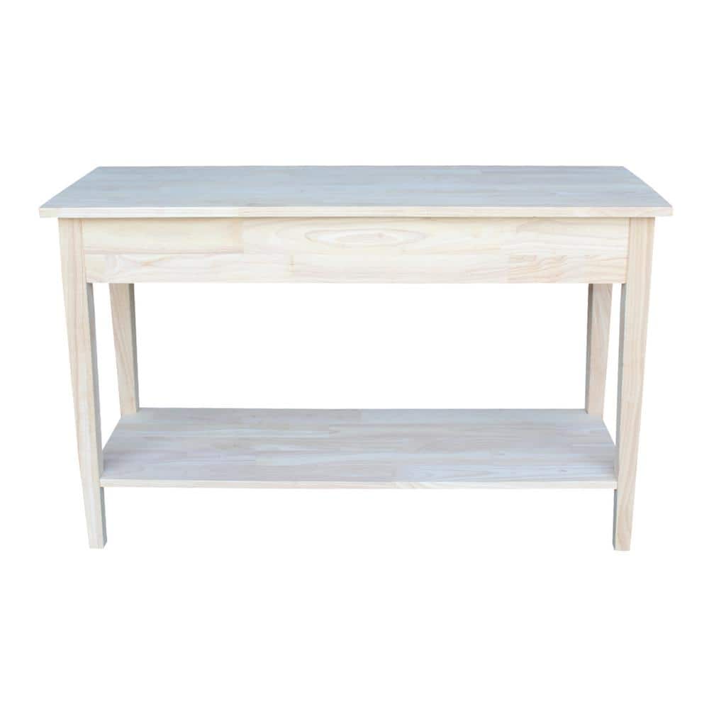 Spencer Light Brown Solid Wood Console Table with Storage