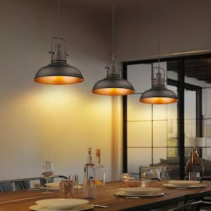 11 in. 1-Light Oil Rubbed Bronze Industrial Pendant Light with Metal Shade