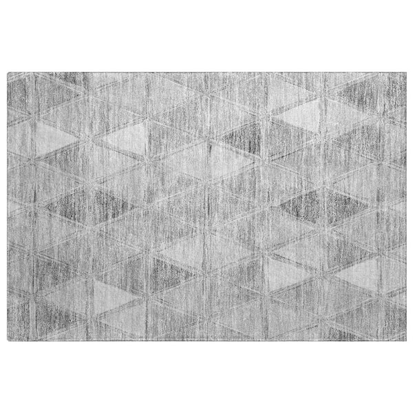 Dream Shag Premium Machine Washable Abstract ADS722 Gray 3 ft. x 4 ft. Area Rug