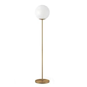 Theia 62.63 in. Brass Globe and Stem Floor Lamp