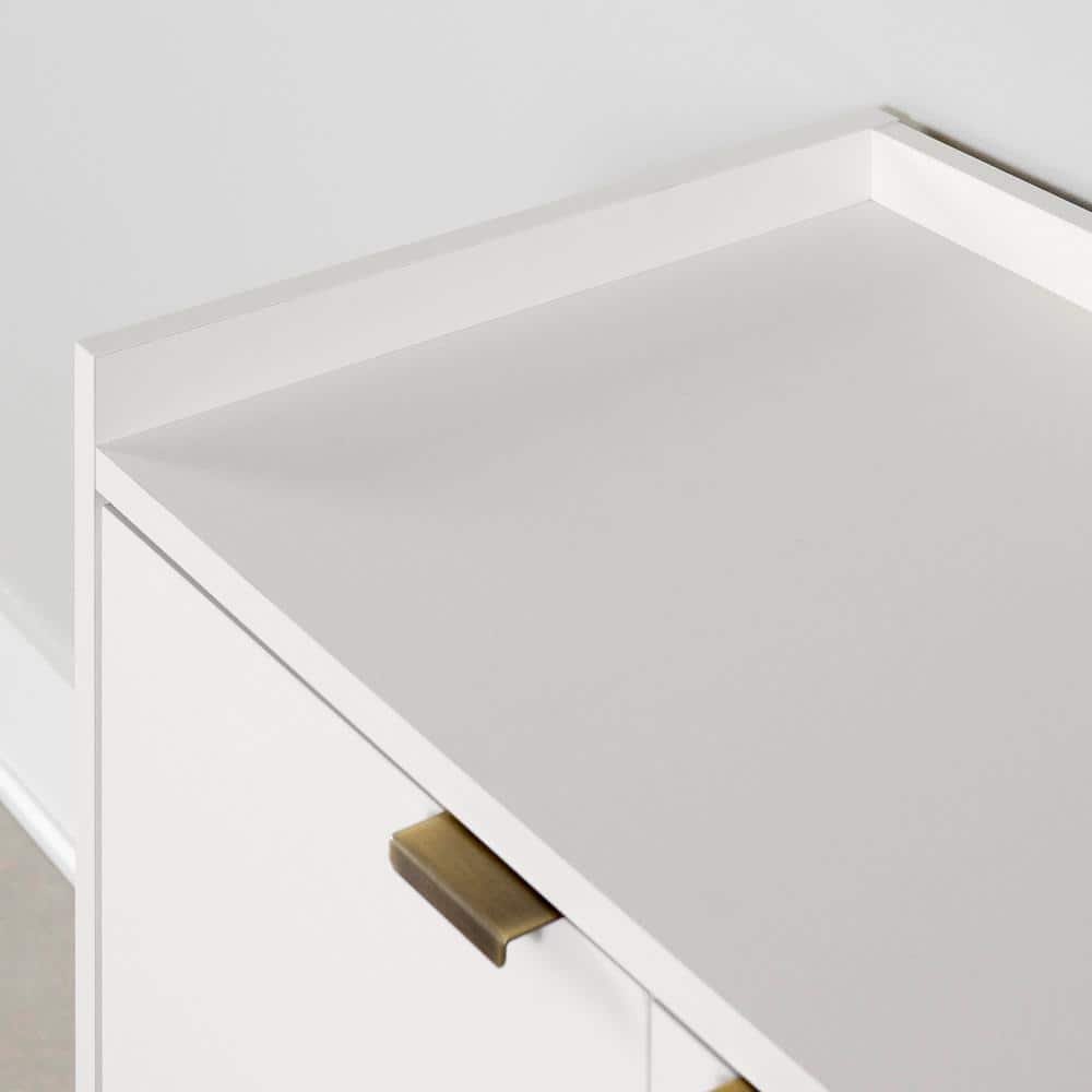 Pure White Laminate Mid-Century Modern Accent Cabinet