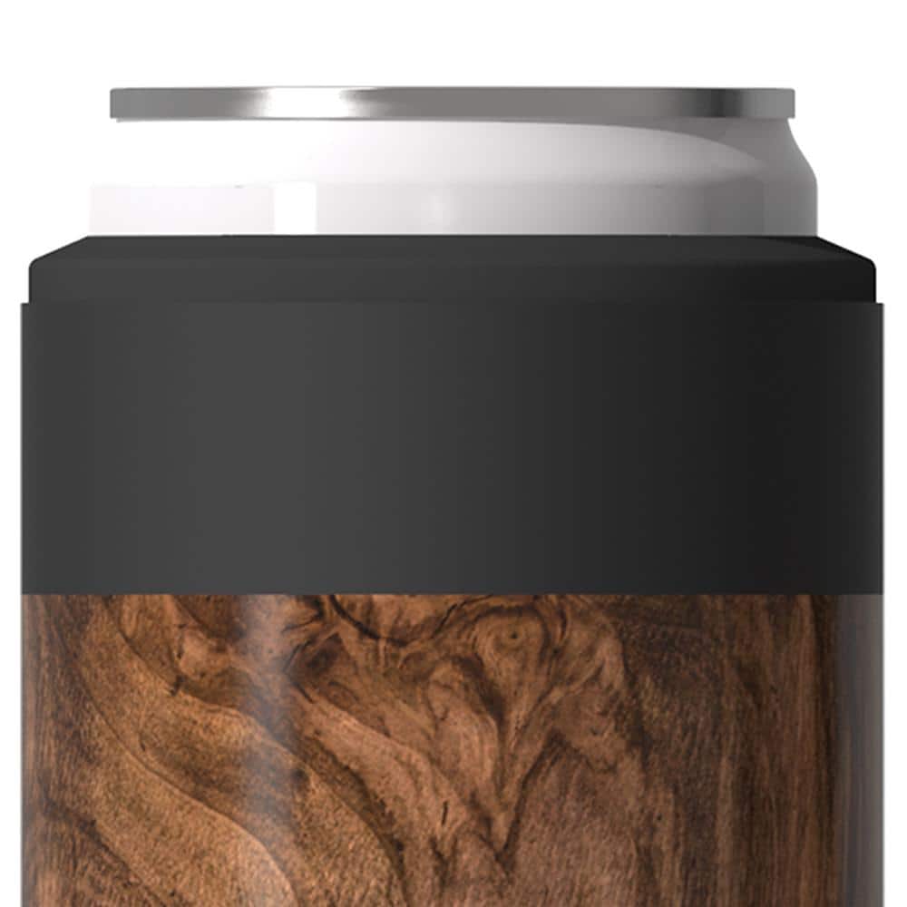 Wood Grain Slim Can Insulated Cooler Sleeve, 12-Oz Capacity