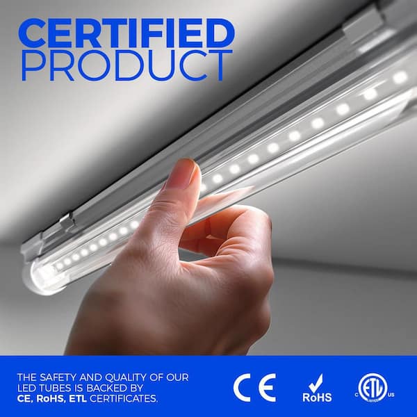 6ft 60-Watt T8 LED Shop Light, 8500LM 5000K Daylight Linkable