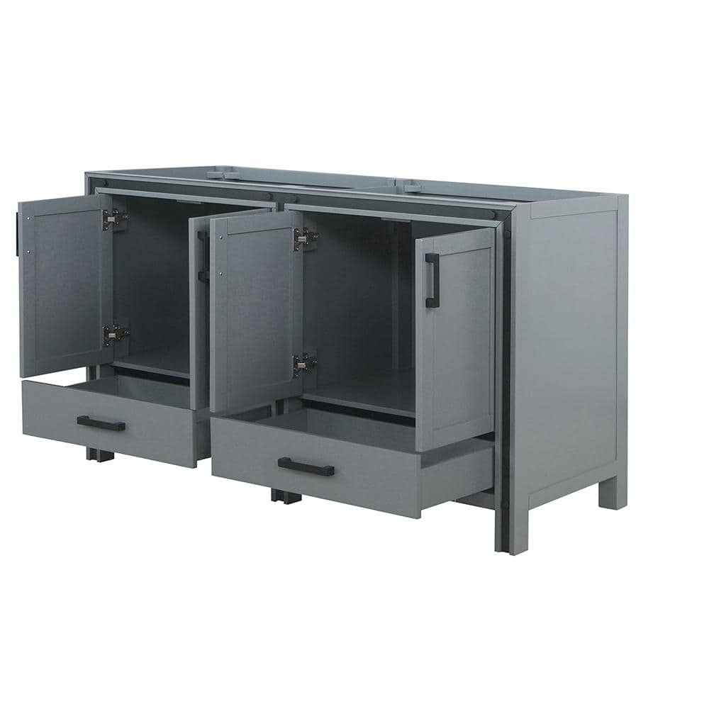 Ziva 60" Dark Grey Double Freestanding Vanity Cabinet