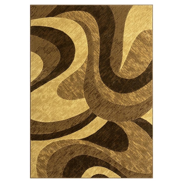 Home Dynamix Catalina Huron Beige/Brown 8 ft. x 10 ft. Geometric Polypropylene Area Rug