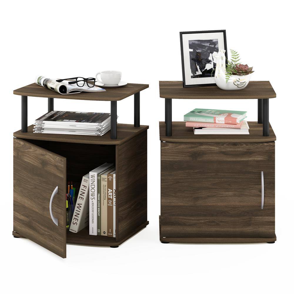 Columbia Walnut Rectangular End Table with Storage Compartment