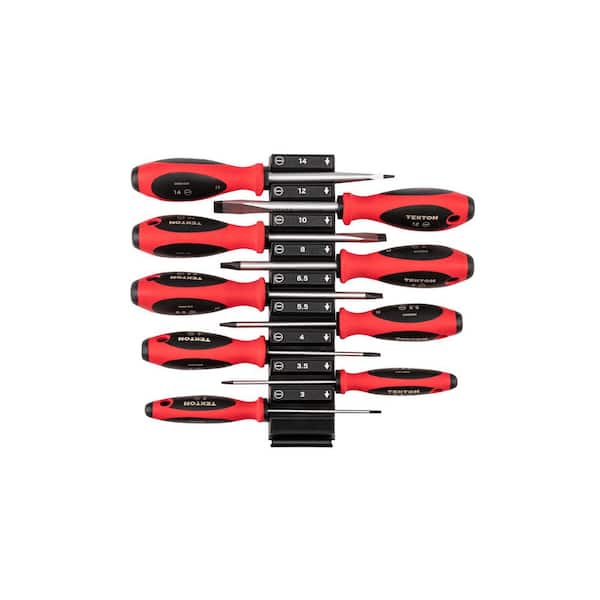 Slotted Screwdriver Set with Modular Organizers-4 Inch Shanks, 9-Piece (3-14 mm)