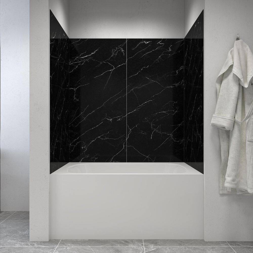 DSH-3100-397 60 in. L x 32 in. W x 55 in. H 4-Piece Glue-Up Alcove Bathtub Wall Surround in Black Marble Finish price history on PriceWatchPro