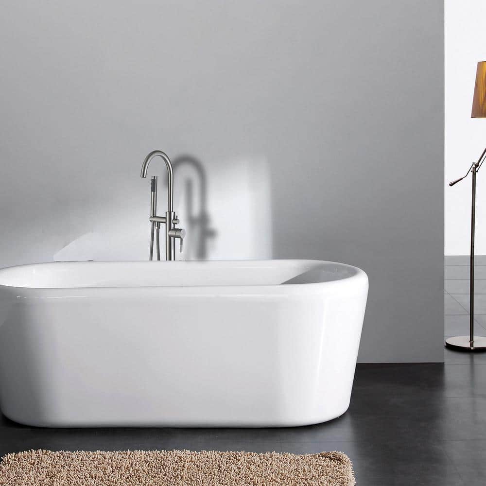 Brushed Nickel Freestanding Tub Faucet with Hand Shower