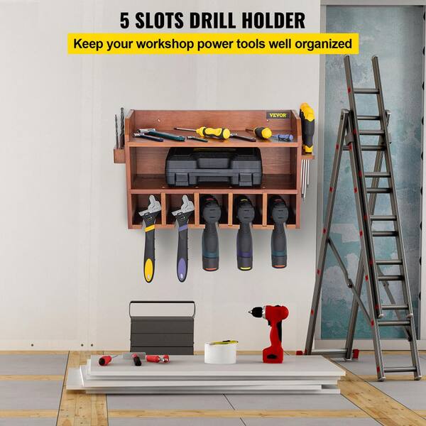 Basic Tool Rack 24 Hole, Wooden Design Tool Organizer for Your