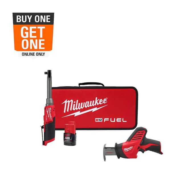 M12 FUEL 12V Lithium-Ion Brushless 3/8 in. Extended Reach High Speed Cordless Ratchet Kit & M12 Reciprocating Saw