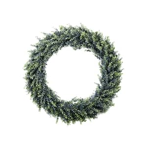20in. Artificial Eucalyptus Boxwood Wreath