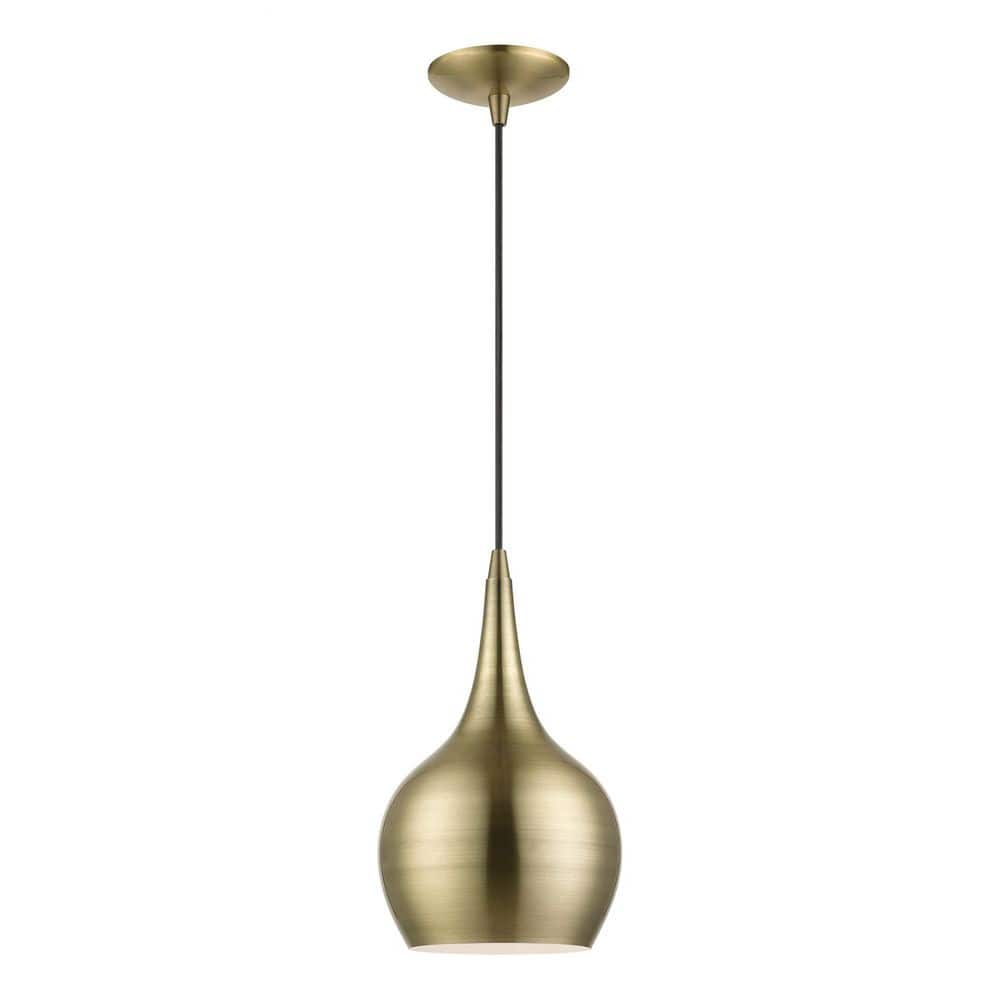 Antique Brass Mini Pendant with Glass Shade