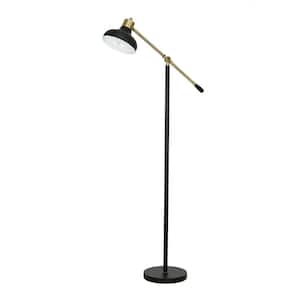 Cresswell 59 125 In Matte Black And Gold Accents Mid Century Modern Floor Lamp Bm1562 01 The Home Depot Cresswell 59 125 In Matte Black And, Mid Century Modern Task Floor Lamp