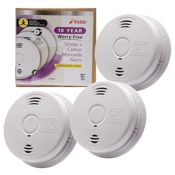 3 Pack Smoke and Carbon Monoxide Detector Battery Fire & Co Alarm Combo Set... 