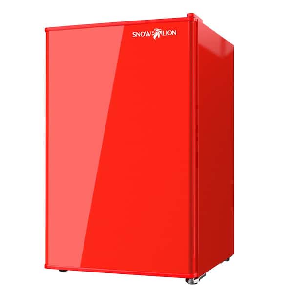 Premium 2.3 cu. ft. Freestanding Under Counter Solid Door Mini Fridge, Reversible Door and Quiet Operation, Red