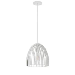 Modern 9.84 in. 1-Light Adjustable White Pendant Light Industrial Hanging Lamp Lighting Fixture