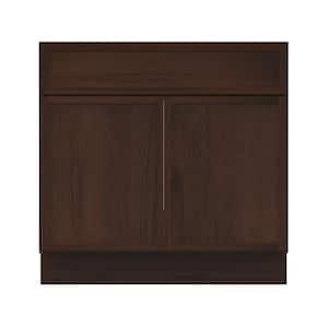 30 in. W x 21 in. D x 32.5 in. H 2-Doors Bath Vanity Cabinet without Top in Brown