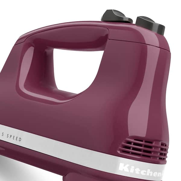 KitchenAid Ultra Power 5-Speed Boysenberry Hand Mixer with 2 Stainless  Steel Beaters KHM512BY - The Home Depot