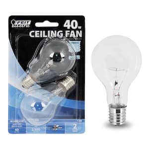 40-Watt A15 E17 Incandescent Clear Light Bulb, Soft White 2700K (2-Pack)