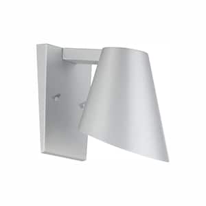 Walker 8 in. Silver Integrated LED Outdoor Line Voltage Wall Sconce