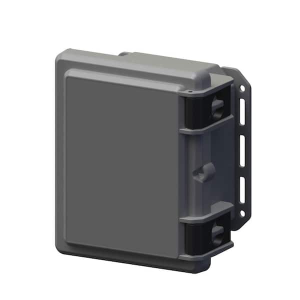 Serpac 9.7 in. L x 8.2 in. W x 5.5 in. H Polycarbonate Gray Hinged Latch Top Cabinet Enclosure with Gray Bottom