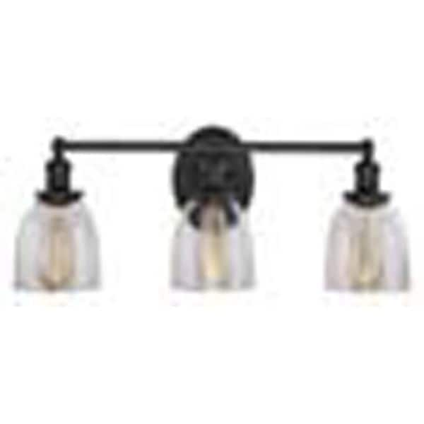 Home Decorators Interior Bath Fixture Evelyn Matte sold Black Finish with Clear Glass