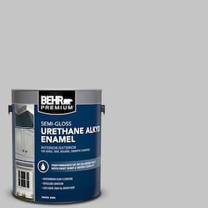1 gal. #T15-06 Dreamscape Gray Urethane Alkyd Semi-Gloss Enamel Interior/Exterior Paint