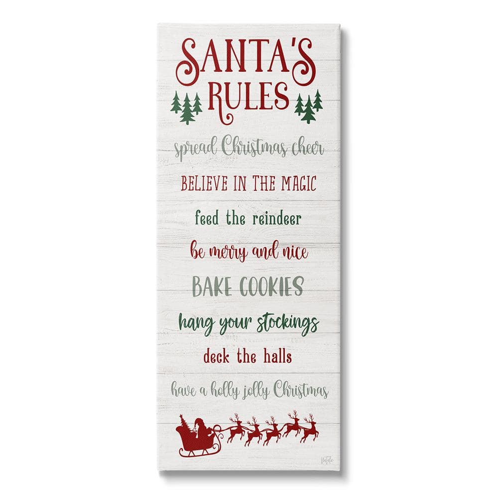 Santa's Rules Holiday by Natalie Carpentieri 1-Piece Unframed Graphic Print Typography Poster Art Print 48 in. x 20 in. price history on PriceWatchPro