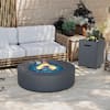 UPHA 42 in. Round Outdoor Concrete Propane Fire Pit with Tank Cover, Dark Gray HD-42MGO-DK-WST