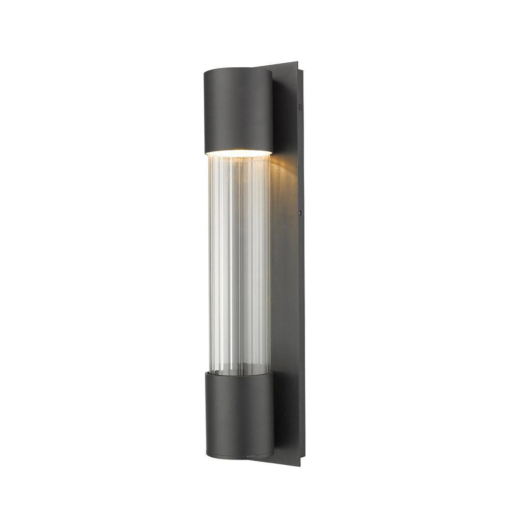 Striate 14-Watt 21 in. Black Integrated LED Aluminum Hardwired Outdoor Weat