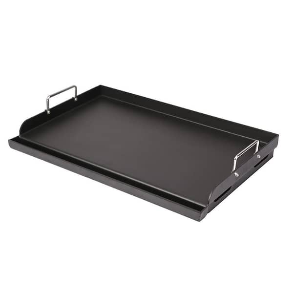 25 in. x 16 in. Black Cast Iron Nonstick Griddle with Reinforced Ridges, Grease Groove, Gas Charcoal Grill Use