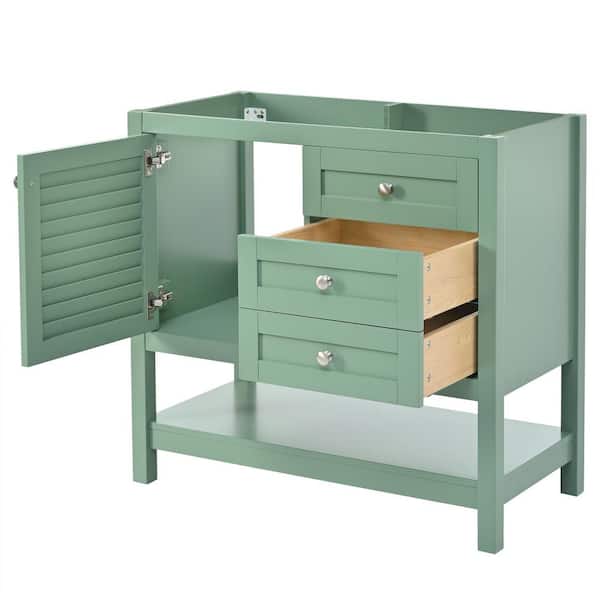COWLOWN 35 in. D x 18 in. W x 33 in. H Bathroom Green Linen Cabinet